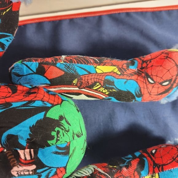 Marvel Print Teddy Bear All Over Avengers Print Various Superheroes Blue Bear - Picture 7 of 16